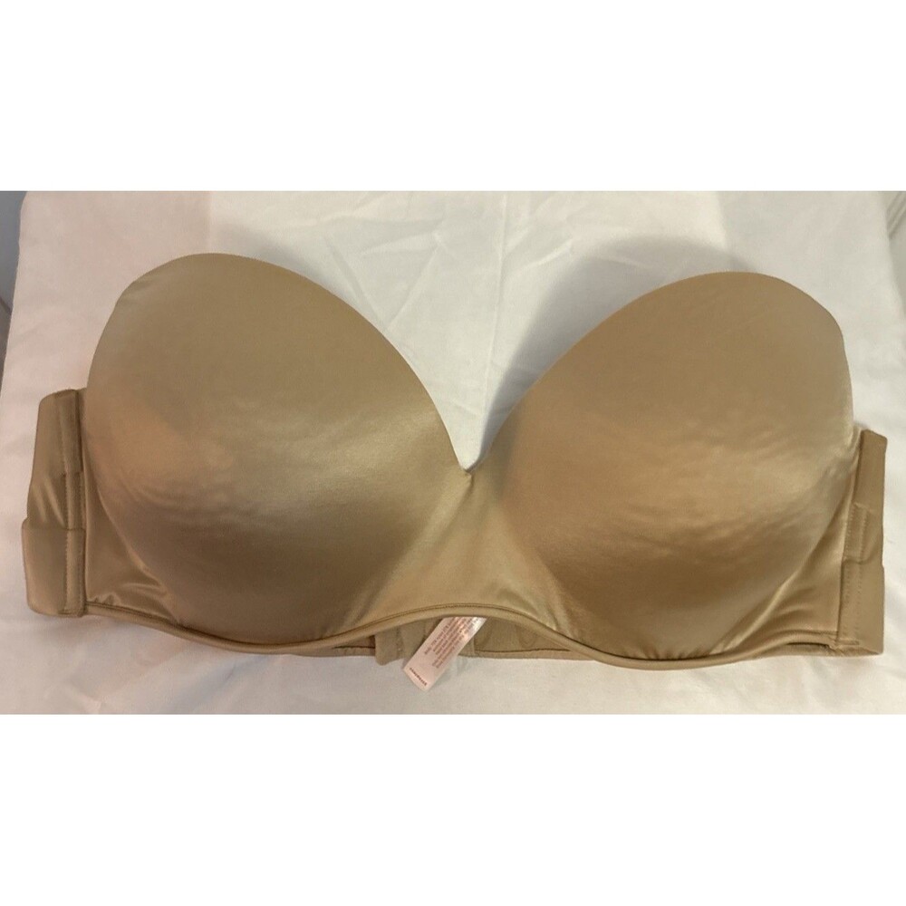 Lane Bryant Cacique Underwire Lined Padded Adjustable Strapless Bra Tan Size 42D